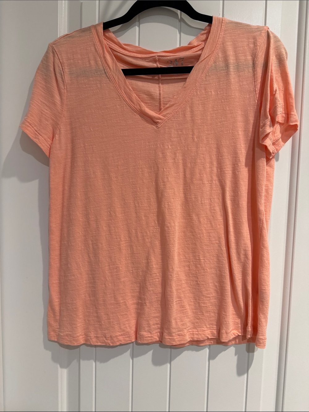 Light Peach V-Neck Short Sleeve Tee